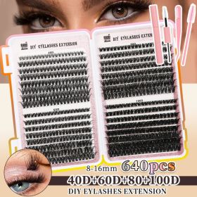 32 Rows Of Eyelashes Book Cluster 640 Segmented Lashes Set (Option: Style2)