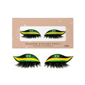 Brazil Flag False Eyelashes, Festival Supplies for Holiday Party (Option: Default)