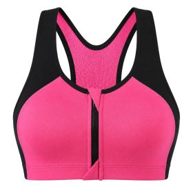 Front Zipper Support Sports Bra (Pink), Exercise Underwear, Clothing for Everyday Wear (Option: Default)