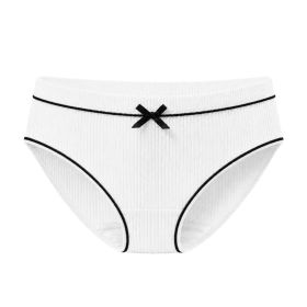 Vertical Striped Bow Mid-waist Briefs, Body Care Product for All Skin Types (Option: Default)