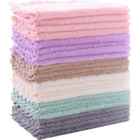 24-Pack Super Absorbent Coral Fleece Dishcloths - Fast Drying, Lint-Free Kitchen Towels Multicolor (Option: MULTICOLOR)
