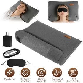 USB Corded Neck Massager with Dual-Mode (Vibration + Heat), 30-Min Auto Shut-Off, 55D Memory Foam for Neck & Shoulder Tension Relief (Option: as pic)
