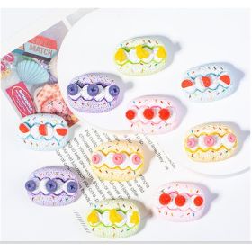 10 Piece Set Resin Accessories Cartoon Cream Sandwich Fruit Bread DIY Cream Glue Phone Case Patch Headpiece Key Clip (Option: Default)