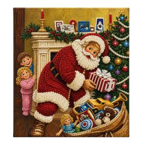 DIY Pearl & Gem Santa Claus Christmas Gift Diamond Painting Decor Art for Home Decor (Option: Default)