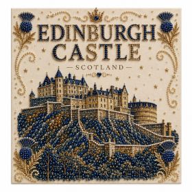Edinburgh Castle Pearl & Colored Diamond 25x25 Decorative Painting, Diamond Painting for Home Decor (Option: Default)