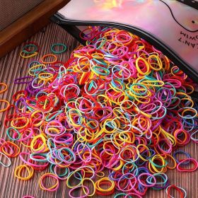 Colorful Mini Rubber Hair Bands, Soft Elastic Hair Ties For Toddler Girls, Small Ponytail Holders, Kids Hair Accessories Set (Option: 1000pcs)