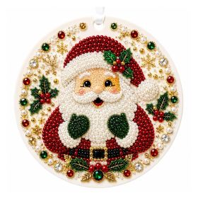 Toy, Santa Claus Circular Diamond Painting Christmas Ornament for Home Decor (Option: Default)