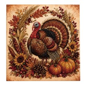 Thanksgiving Turkey Harvest Diamond Painting DIY Material Pack for Home Decor, 1pcs 20*20cm (Option: Default)