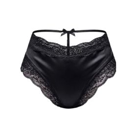 Satin Lace Trim Low-rise Panties, Clothing for Everyday Wear (Option: Default)