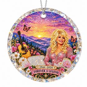 Legendary Female Music Star Round Colored Diamond Pendant, Decoration for Home Decor (Option: Default)