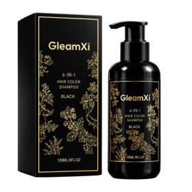 Six-in-One Hair Dye Shampoo Black for All Hair Types, 120ml (Option: Default)