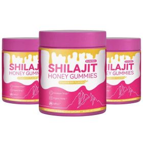 Strawberry Honey Sticks 20ct Shilajit, Shatavari  Saffron  Female Hormone  Energy Support (Option: Bottle-3PCS)