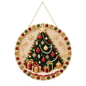 Toy, Christmas Xmas Tree Gift Round Diamond Painting Door Hanger for Home Decor (Option: Default)