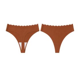 Wavy Waist Heart Cutout Seamless Thong, Body Care Product for All Skin Types (Option: Default)