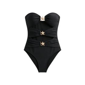 Starfish-Clasp Cut-Out One-Piece Swimsuit, Skin Care Product for All Skin Types (Option: Default)
