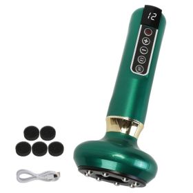 1Pc Anti Cellulite Massager Handheld Vacuum Suction Cupping Kit Beauty Tool With 12 Suction Mode 12 Heating 20Mins Auto-Off One-Key Pressure Rele (Option: Green)